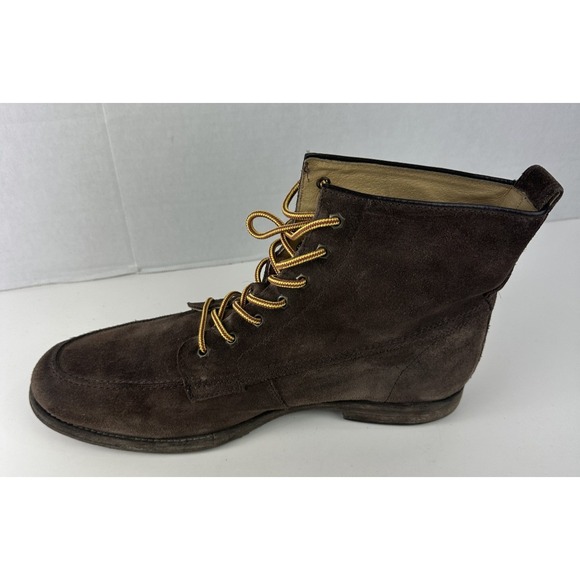 Frye Brown Moc Toe Lace Up Boots Brown Suede Leather Men's Shoe Size 11D 11 - Picture 2 of 10